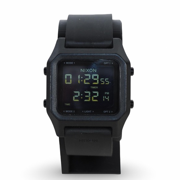 Nixon Other - Nixon Staple Black Digital Watch Dual Display Timer Rubber Band A1309-001